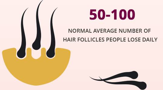 50-100 Normal average number of hair follicles people lose daily.